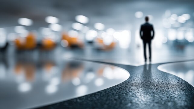 Strategic leadership decision making in corporate management modern office space professional presentation inspirational viewpoint