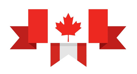 Fototapeta premium Canada Flag Ribbon Banner - Canadian Maple Leaf Symbol