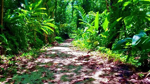 Walking on a trail