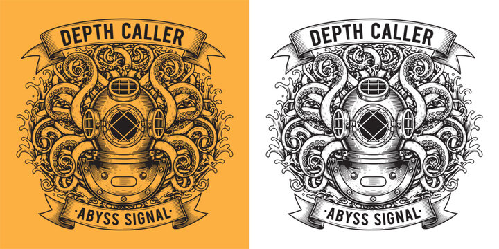 Depth Caller Abyss Signal Diver Helmet Kraken Tentacles