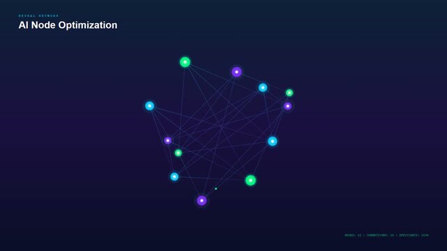 A dynamic visualization of AI Workflow Optimization showcasing interconnected neural nodes that evolve into a complex digital network against a sophisticated dark cosmic background for business