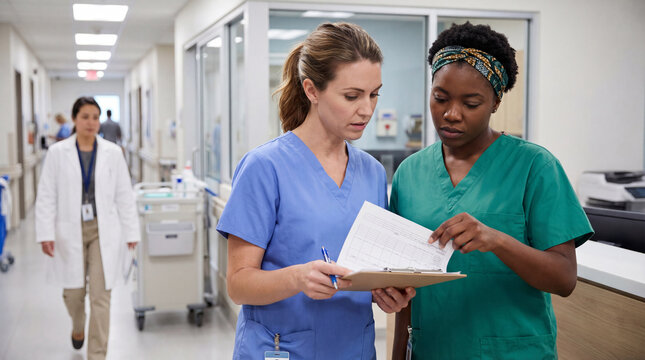 International Nurses Day nurses handover shift discussing patient care teamwork collaboration professional healthcare medical communication hospital celebration editorial magazine content