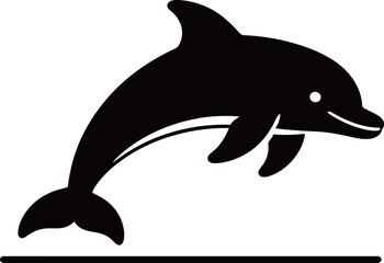 Silhouette of a dolphin leaping above water © Mariah