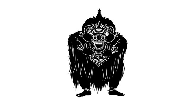 Balinese Barong Mask Traditional Indonesian Mythical Creature Vector