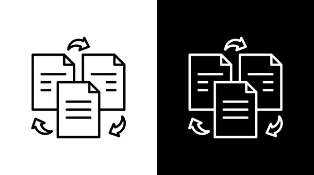 Version Control Outline White Icon Set Design