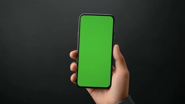 Mobile Onboarding Screen Transition Animation with Smooth Swipe on Green Screen