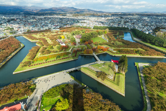 Historic goryokaku fort in hokkaido japan