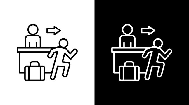 Guest Check-Out Outline White Icon Set Design