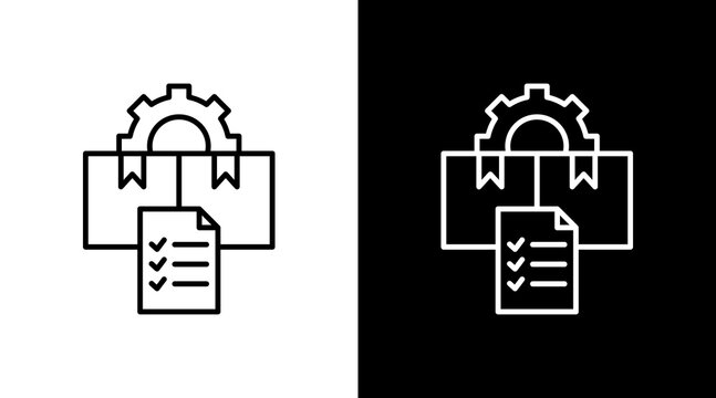 Inventory Control Outline White Icon Set Design