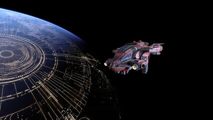 宇宙船と地球　3DCGレンダリング © tsuneomp