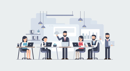 Obraz premium Business people working in office.