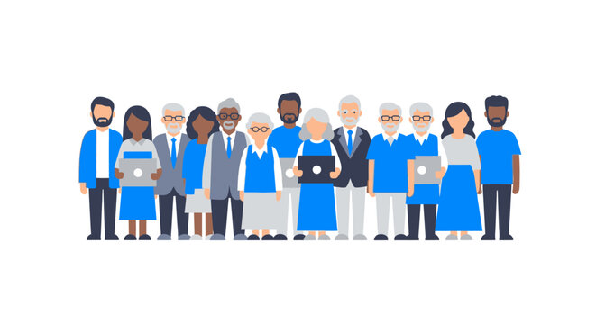 Diverse Group of People Standing.