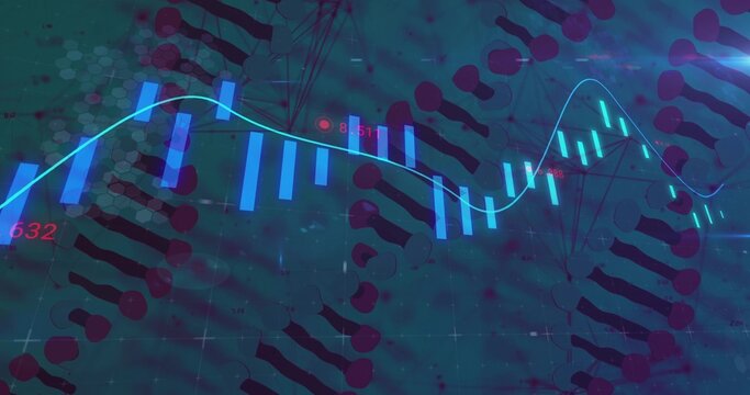 Displaying stylized market chart tracing glowing trend line on digital dashboard, with candlesticks
