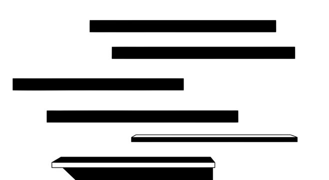 Abstract Minimalist Black Horizontal Bar Vector Illustration