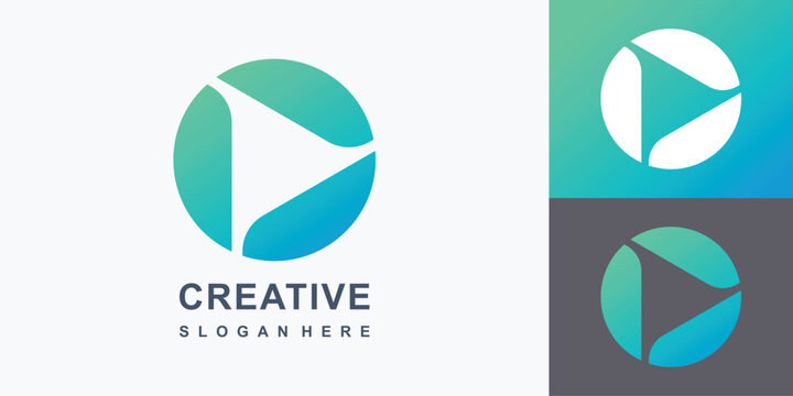 Media Design logo play design icon Vector