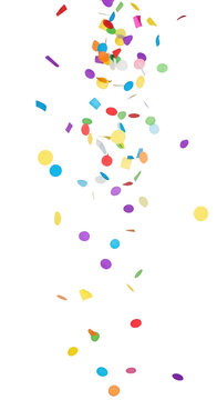 Colorful confetti falling down.