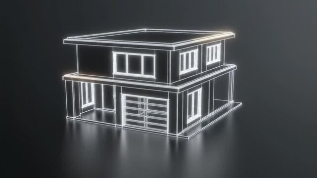 Modern home architectural rendering