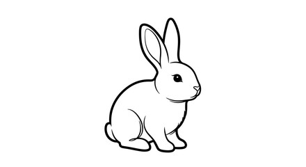 Fototapeta premium Cute Rabbit Line Art Illustration Vector Bunny Outline for Coloring
