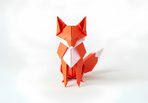 Origami Fox A Detailed and Colorful Paper Craft Creation.