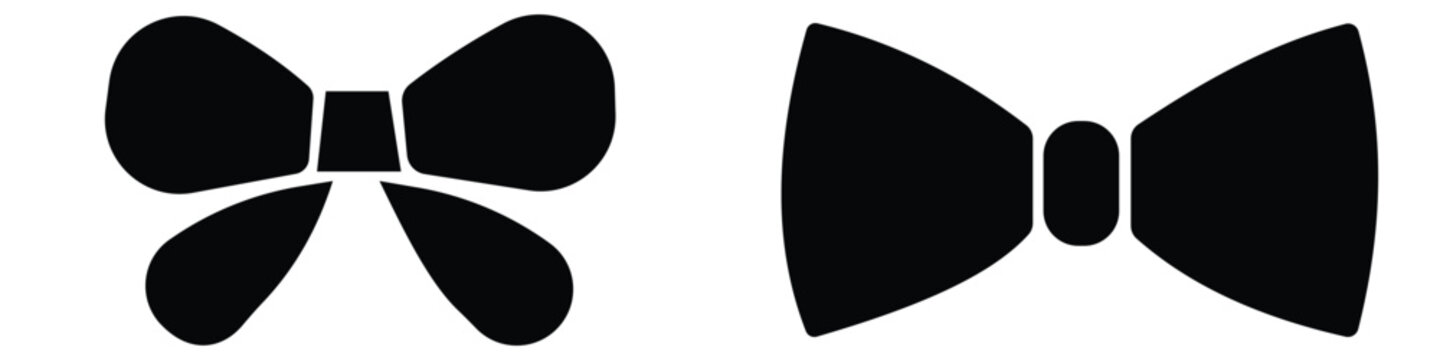 Black Bow Tie Silhouette on White Background bowtie
