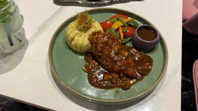 Chicken roast and Bao prepared with Indian spices