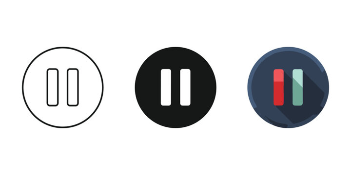 play pause button vector illustration flat design