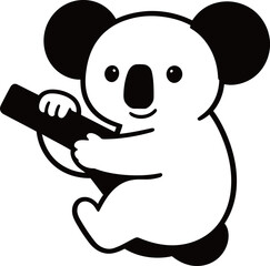 Cartoon koala holding a rectangular object © Mariah