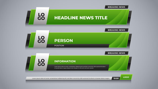 corporate lower third with green color for broadcast media template