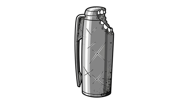 Bitten Thermos Flask Illustration