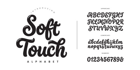 Soft Touch Retro Script Font for Vintage Logo Design and Elegant Luxury Branding Wedding Invitation © happy