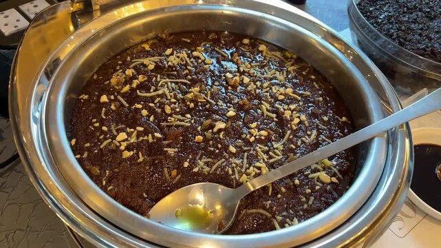A platter of rich Mohan Bhog and Besan Halwa, slow-cooked in pure desi ghee and garnished with premium roasted cashews.