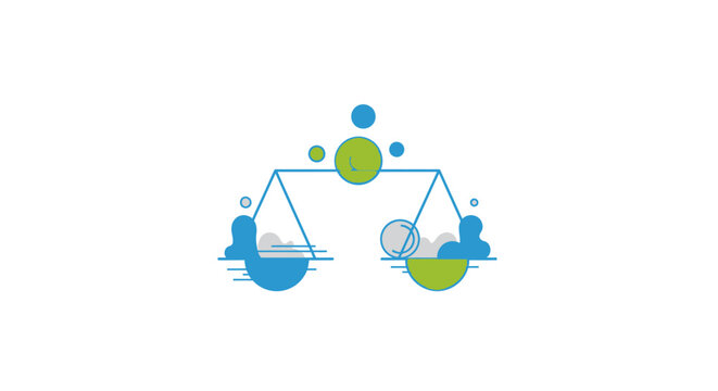 Flat vector illustration of scales symbolizing ethical balance and justice