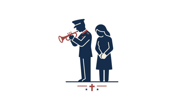 Memorial Ceremony with Trumpet and Mourner