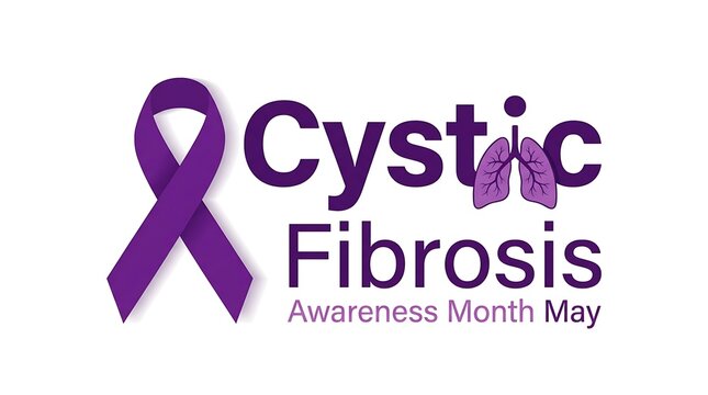 Cystic fibrosis awareness ribbon a symbol of hope and support for those affected by the genetic disease