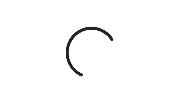 Simple black curved line minimalist design element