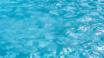 Fototapeta premium Sparkling Blue Water Surface Abstract Background with Copy Space