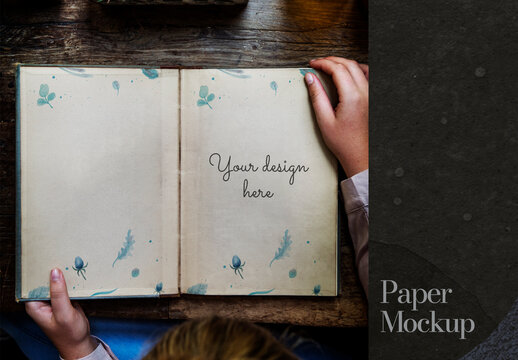 Vintage Book Mockup Design PSD