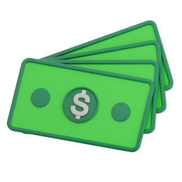 Depicts a stack of green dollar bills, ideal for finance, banking, and monetary content.