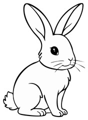 Obraz premium Sitting Rabbit Illustration Outline