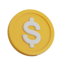 Fototapeta premium A shiny gold coin featuring a dollar sign, suitable for finance, banking, and investment themes.