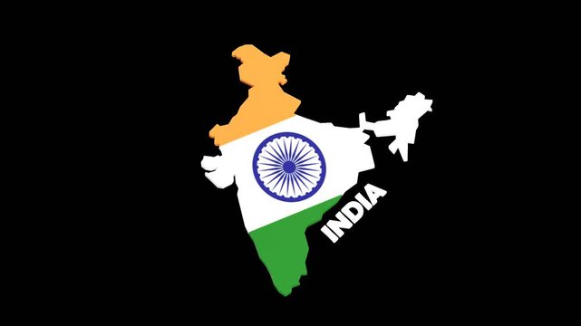3D India Map | Alpha Channel