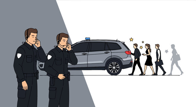 Security guards providing professional executive protection and escort