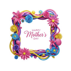 Obraz premium Happy Mothers Day Floral Frame.