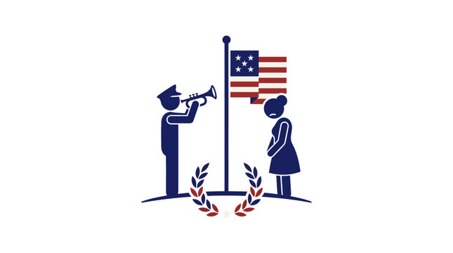 American Memorial Day Ceremony Icon