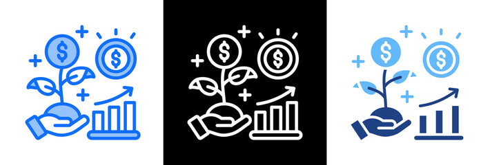 Obraz premium Profit Growth triplestyle icon