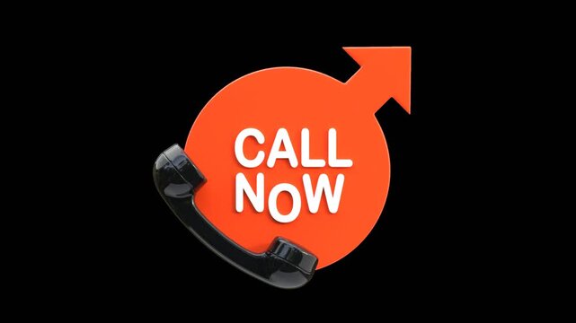 3D Call Now | Alpha Channel