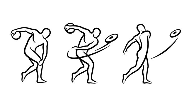 Sequence Showing Discus Thrower in Action