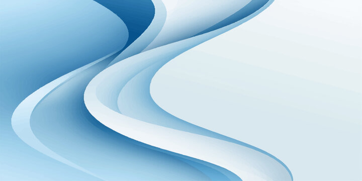 Abstract Blue Wave Road Vector Background with Curved Lines and Winding Highway Design