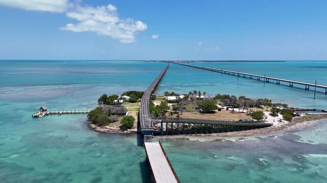Rising up above Pigeon Key and the old seven mile in Monroe County, Florida.