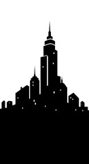 Obraz premium Minimalist Black City Skyline Silhouette Vector Illustration